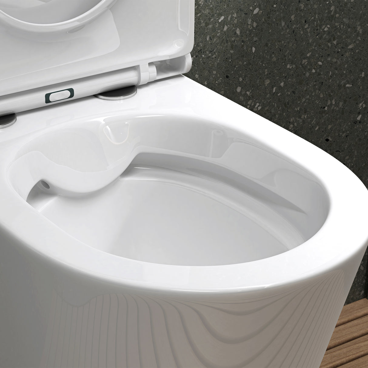 glasvilla Sanitari Bagno Sospeso in Ceramica, WC Sospeso senza Brida con Chiusura di Soft Close Aachen108