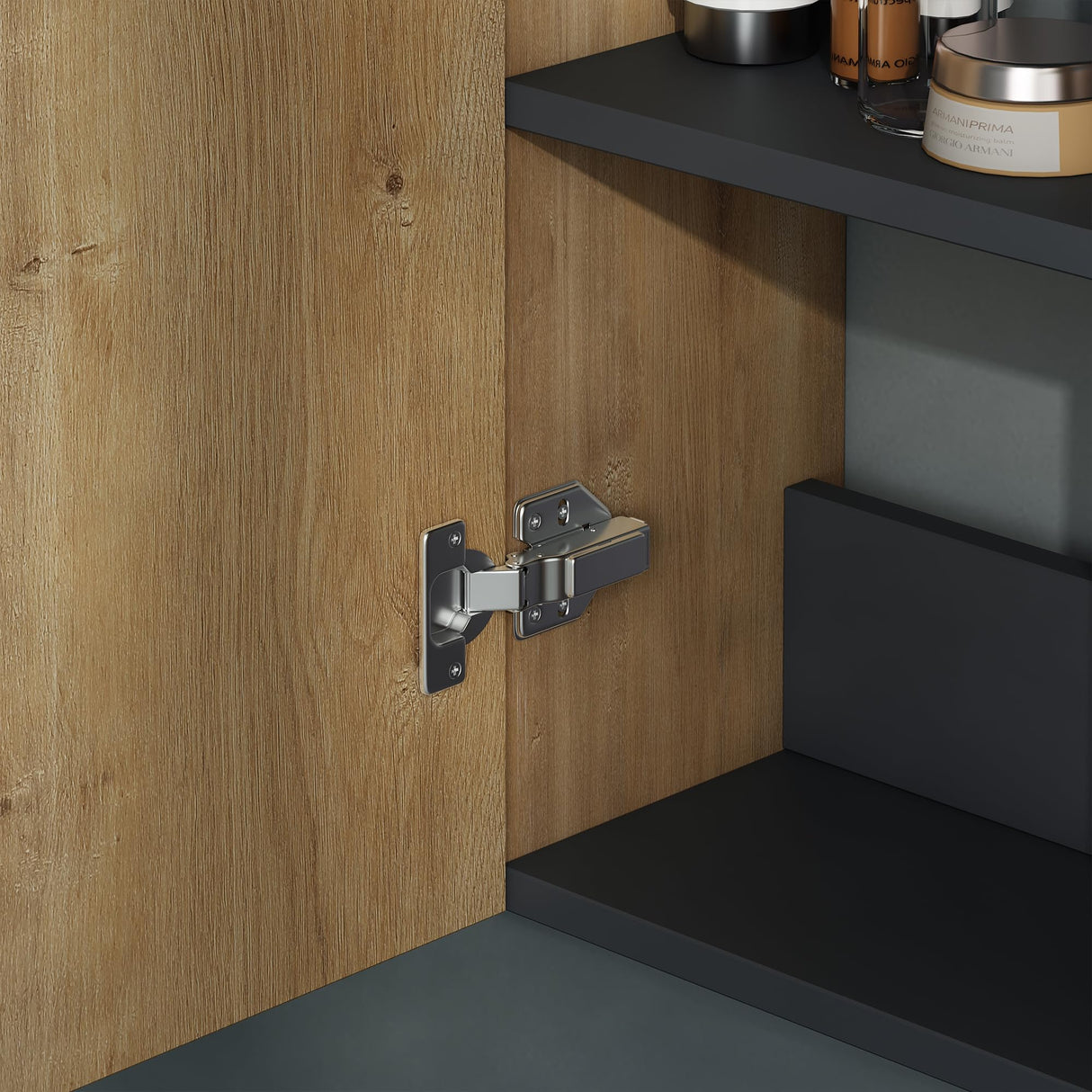 glasvilla Armoire Latérale de Salle de Bain avec 2 Portes et 4 Compartiments Étagère de Salle de Bain Armoire Polyvalente Armoire de Salle de Bain LTH 35x20x120 cm Verona