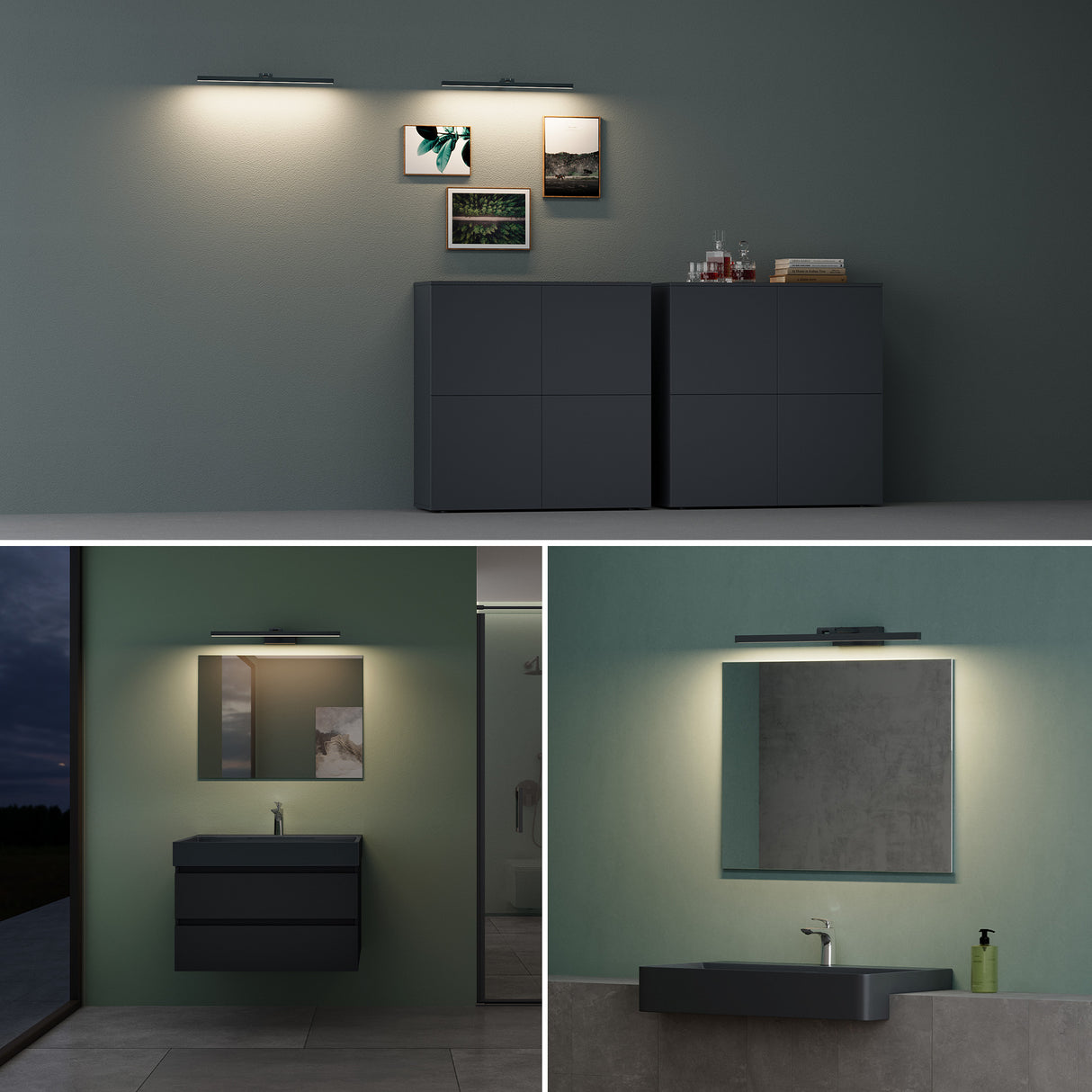 glasvilla Lampe de Salle de Bain LED pour Miroir | Lampe de Miroir 4000K pour Salle de Bain | Applique LED 9W Rotatif à 180° Strahlenschön