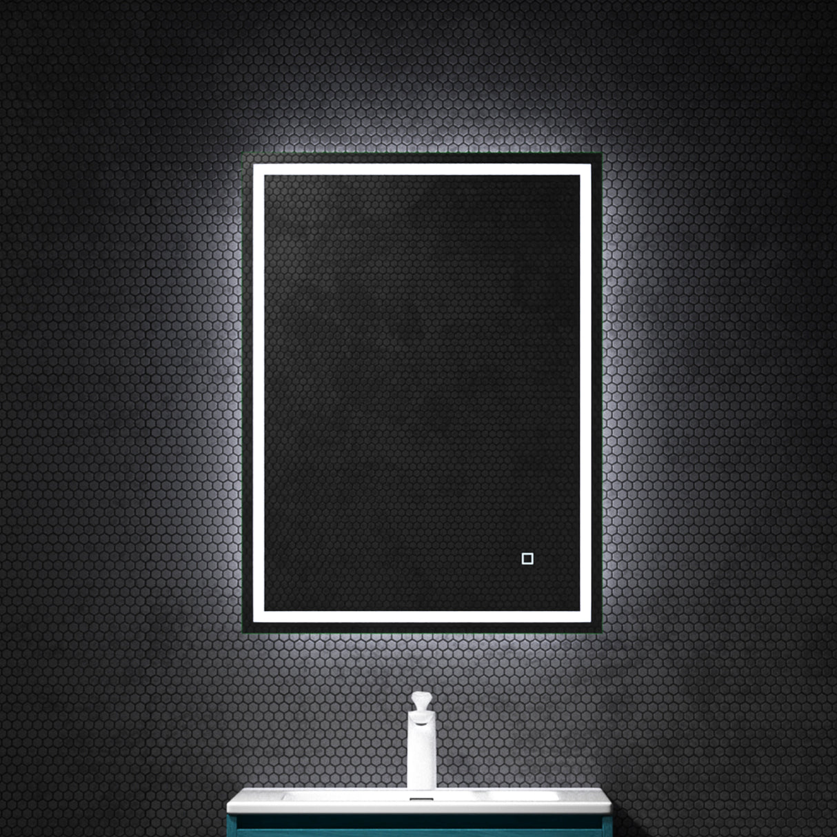 glasvilla Specchio da Bagno Appeso Specchio LED da Parete per Il Trucco Specchio da Bagno a LED con Interruttore Touch Anti-Appannamento Spiegel-02