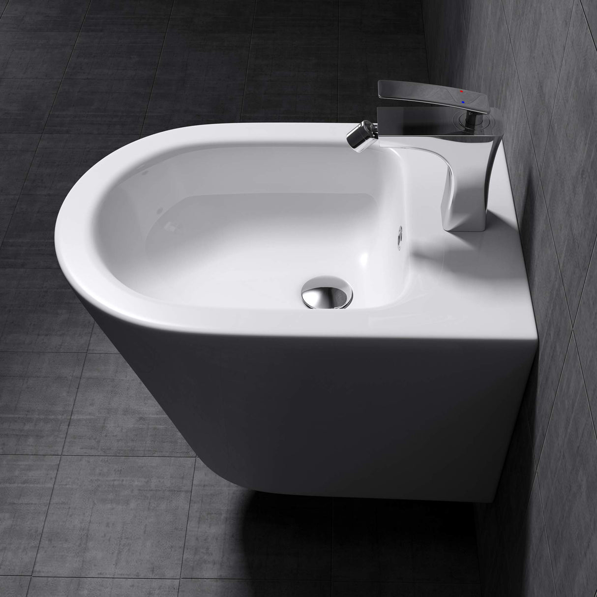 Bidet mural en céramique Glasvilla, bidet suspendu, bidet WC, design élégant, blanc