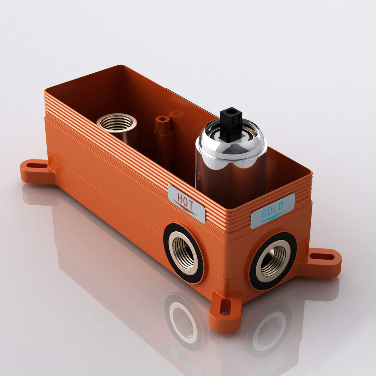 Robinet mural Glasvilla, élégant robinet chromé pour lavabo, corps de montage inclus