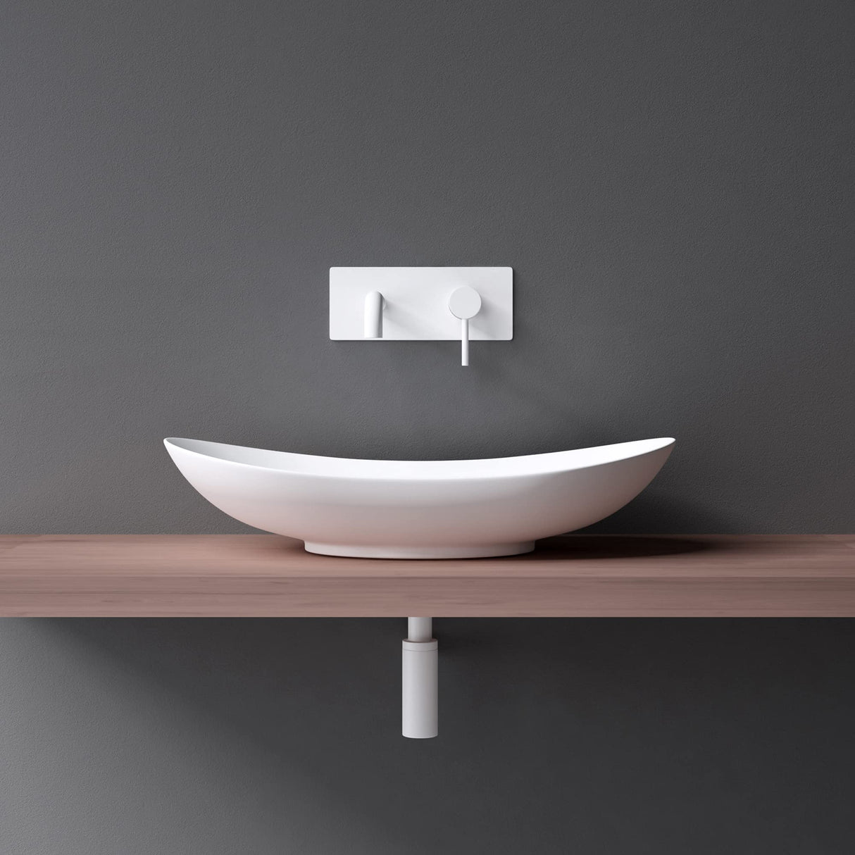 Robinet mural Glasvilla, élégant robinet chromé pour lavabo, corps de montage inclus