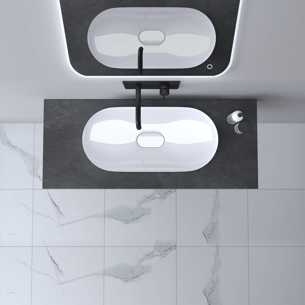 glasvilla Plan de Travail pour Lavabo avec 2 Supports de Console en Acier Inoxydable Support de Lavabo Panneau en Bois