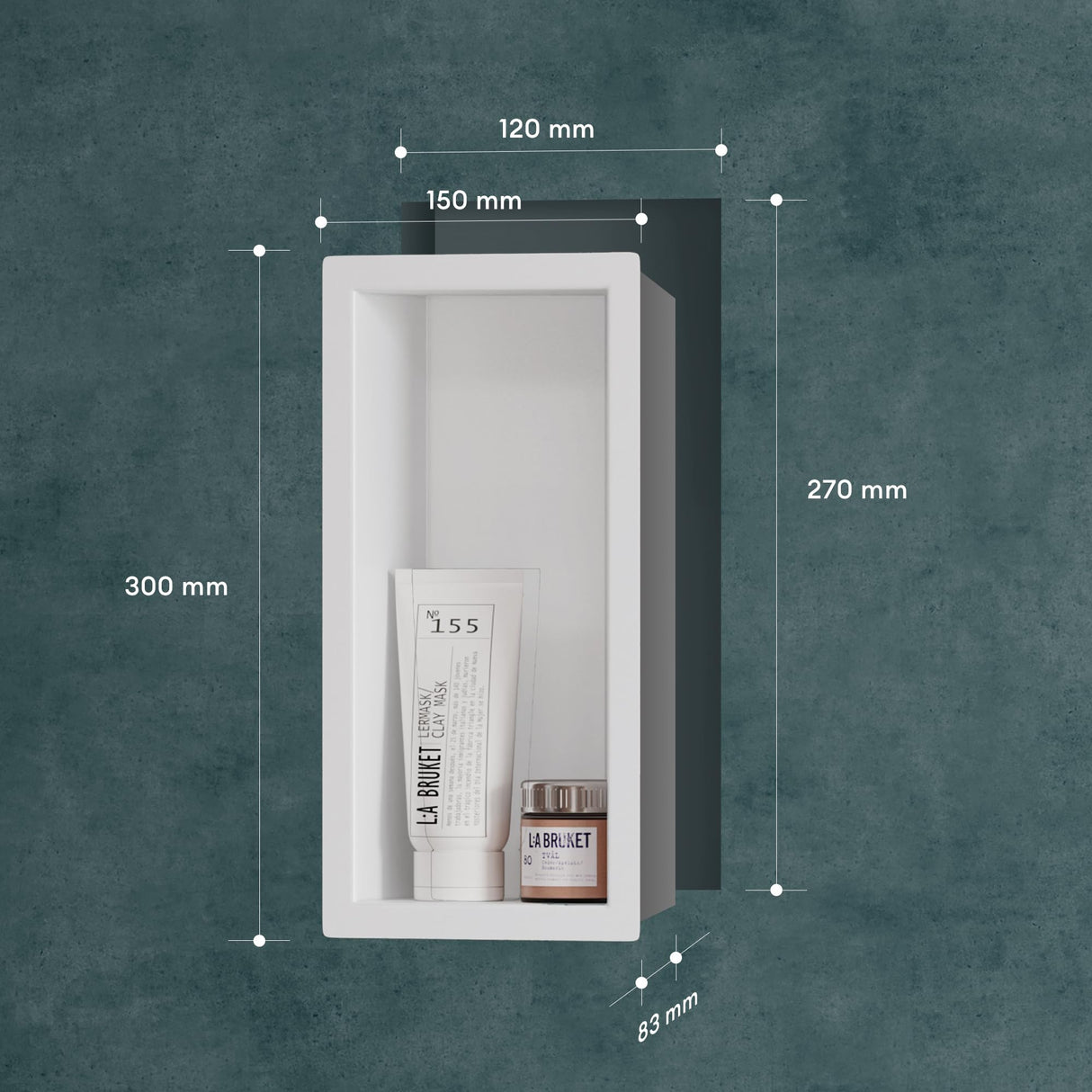 glasvilla Nicchia a Parete in Acciaio Inox Mensola Doccia a Muro a Incasso Piastrellabile Facile da Montare