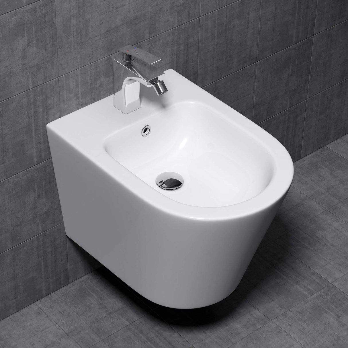 Bidet mural en céramique Glasvilla, bidet suspendu, bidet WC, design élégant, blanc