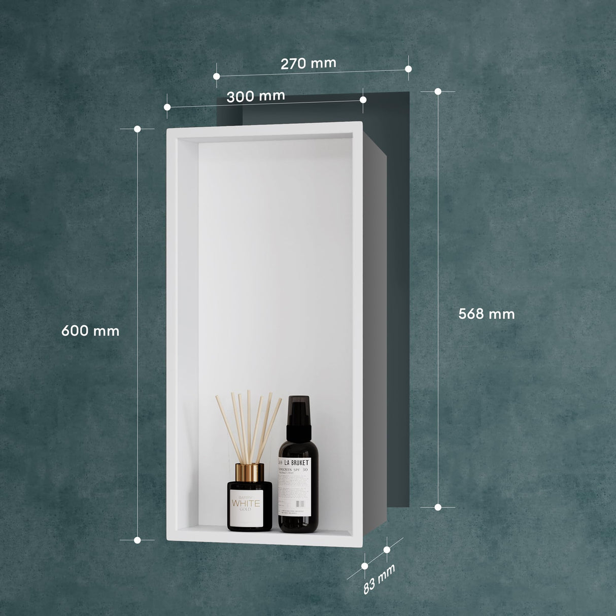 glasvilla Nicchia a Parete in Acciaio Inox Mensola Doccia a Muro a Incasso Piastrellabile Facile da Montare