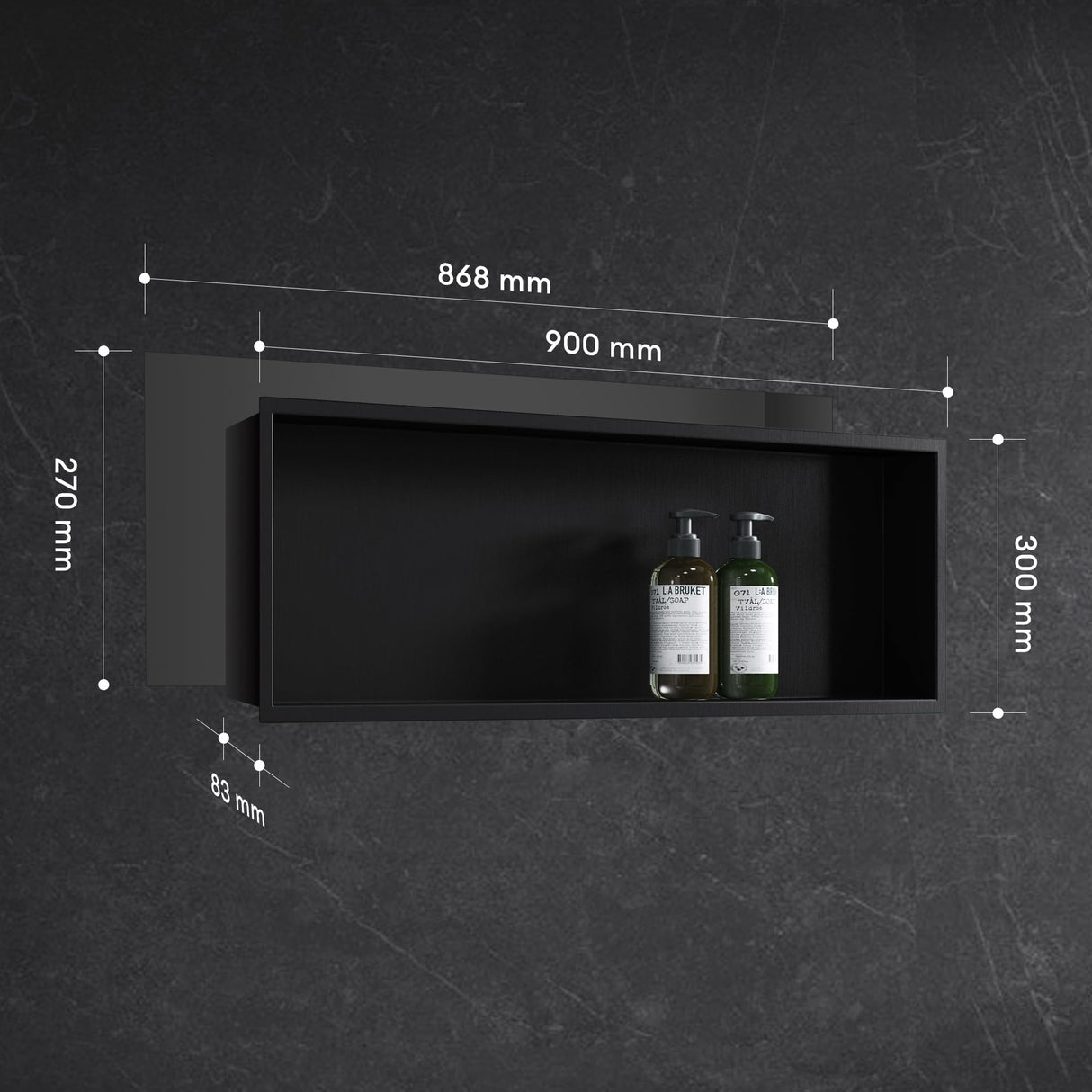 glasvilla Nicchia a Parete in Acciaio Inox Mensola Doccia a Muro a Incasso Piastrellabile Facile da Montare