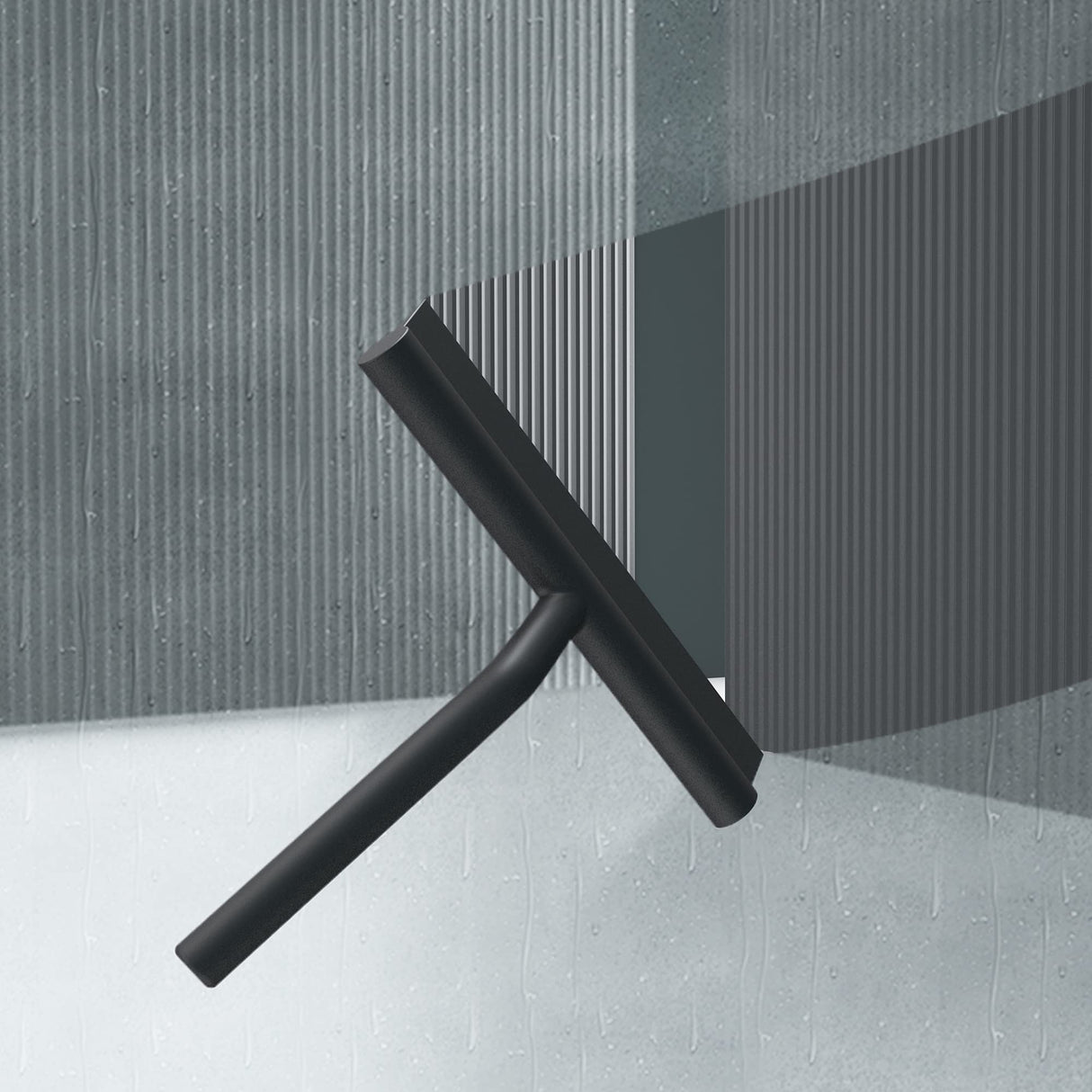 glasvilla Tergivetro per Doccia con Gancio, Tergivetro in Silicone per Finestre del Bagno, 19x21cm, Nero Opaco