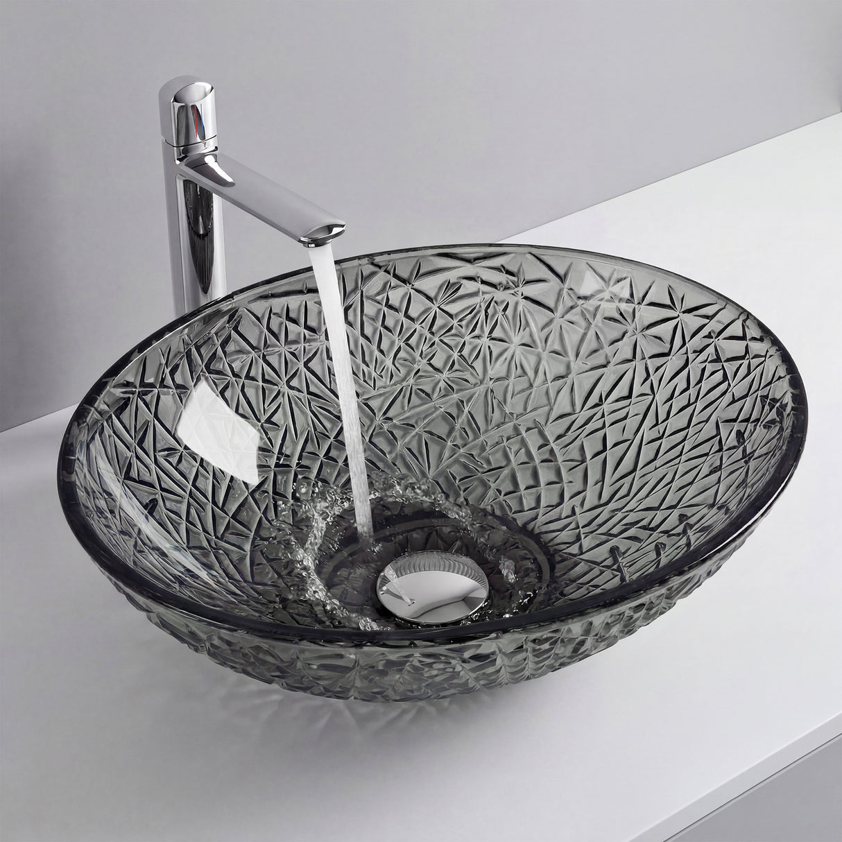 glasvilla Waschbecken Glas Aufsatzwaschbecken Glaswaschbecken Handwaschbecken Waschschale Oval Minerva08