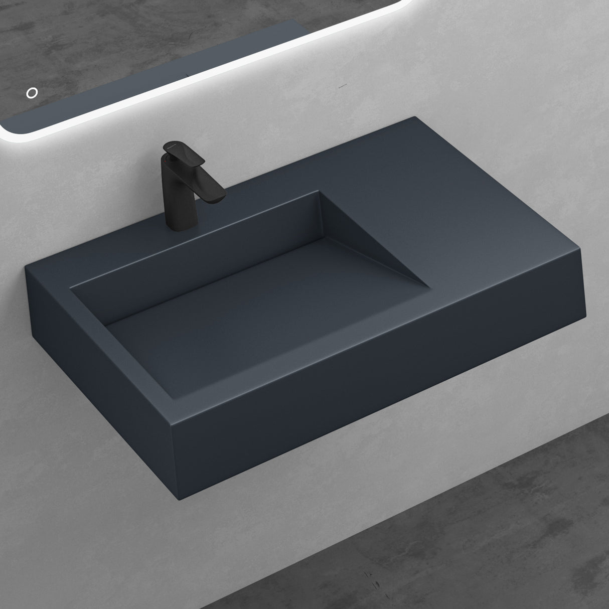 glasvilla Lavabo da Appoggio da Marmo Fuso Lavabo Bagno Sospeso Lavandino Bagno Rettangolare Col11