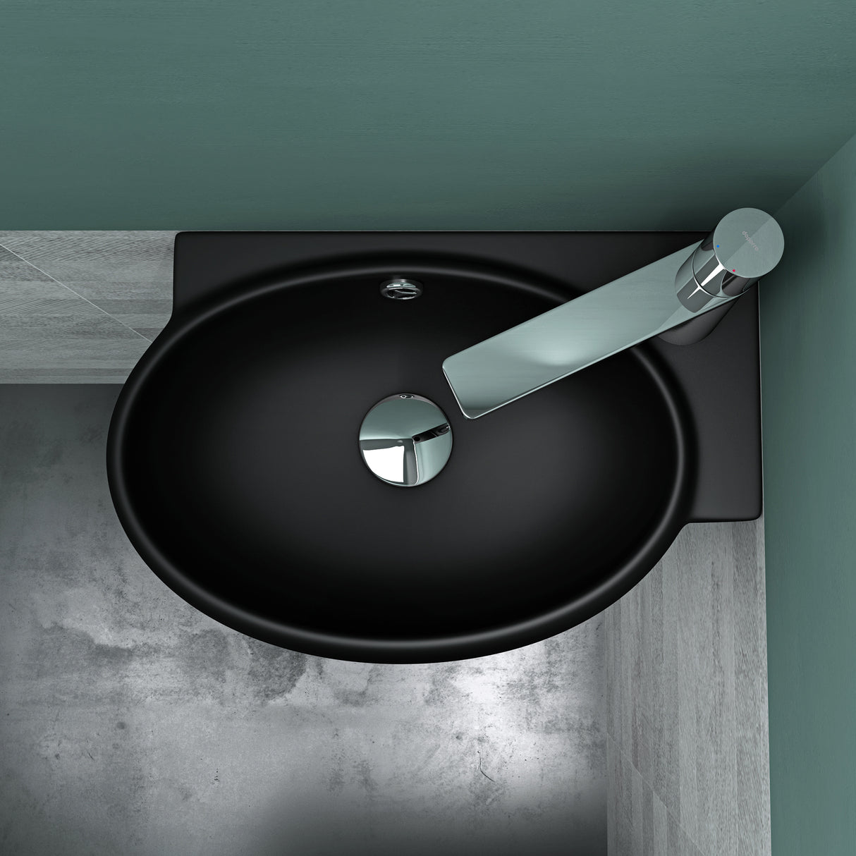 glasvilla Lavabo de invitados WC Lavabo de cerámica con NANO, BTH: 42x28x15cm, Brüssel001