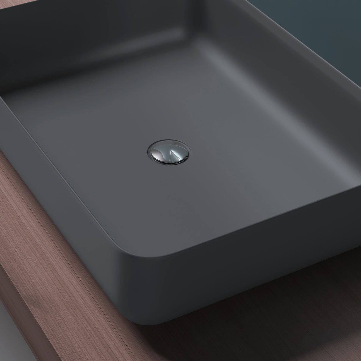 Vasque à poser Glasvilla, vasque rectangulaire en fonte minérale, meuble-lavabo Col812