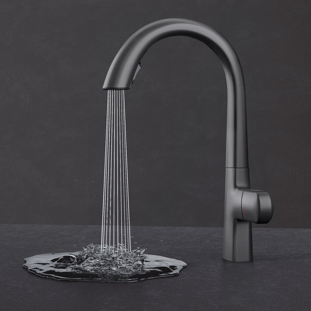 glasvilla Rubinetto da Cucina Miscelatore con Monocomando in Ottone Ruotabile a 360° Rubinetto da Cucina con Tubi e Accesorri, MS-8095