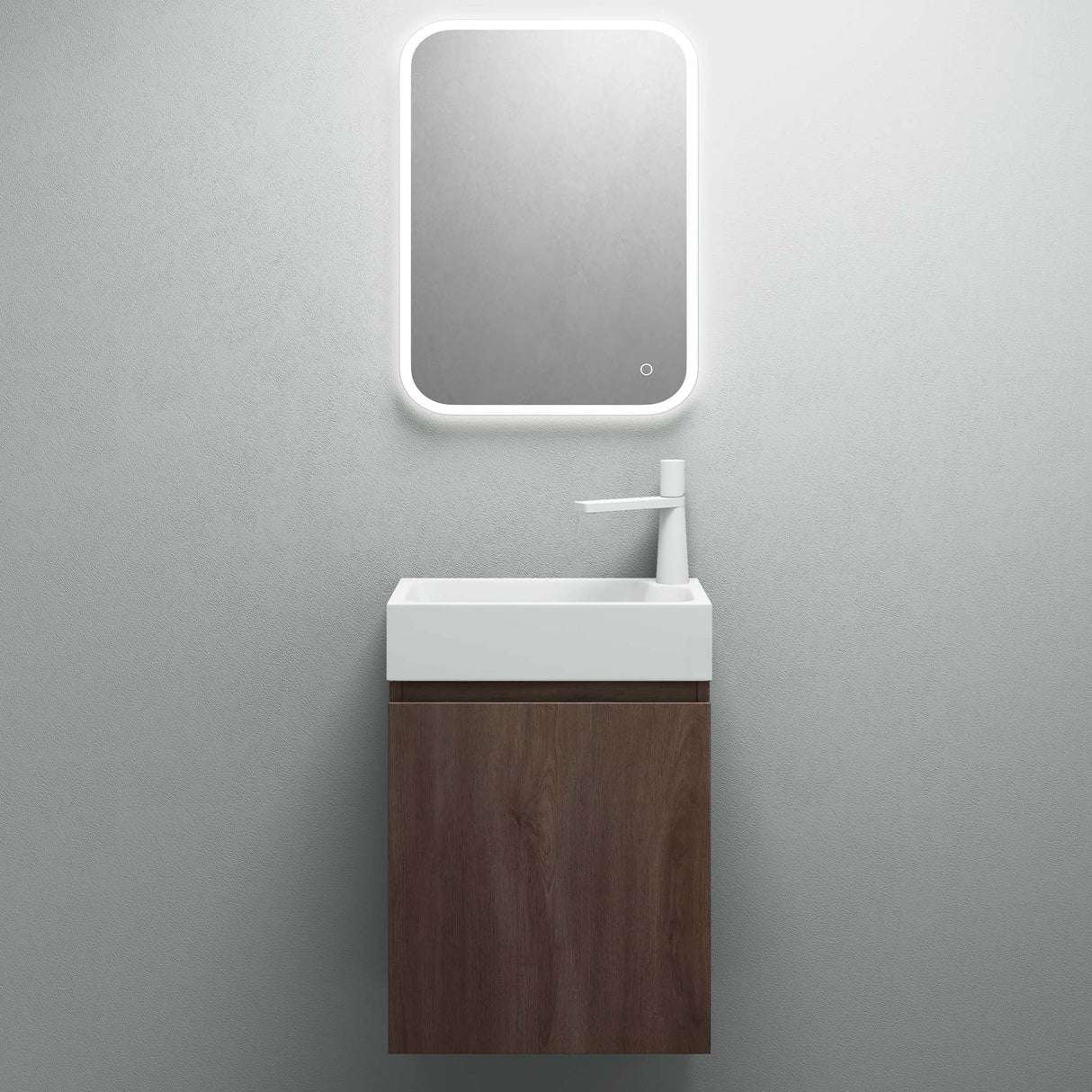glasvilla Mobile Bagno Sospeso con Lavabo Bianco Mobiletto da Bagno 46x26x63cm Pisa02