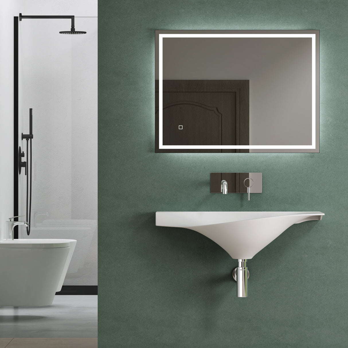 glasvilla Lavabo da Appoggio da Marmo Fuso 80x37x22cm, Lavandino Bagno con Piletta di Scarico Bianco Opaco Col816