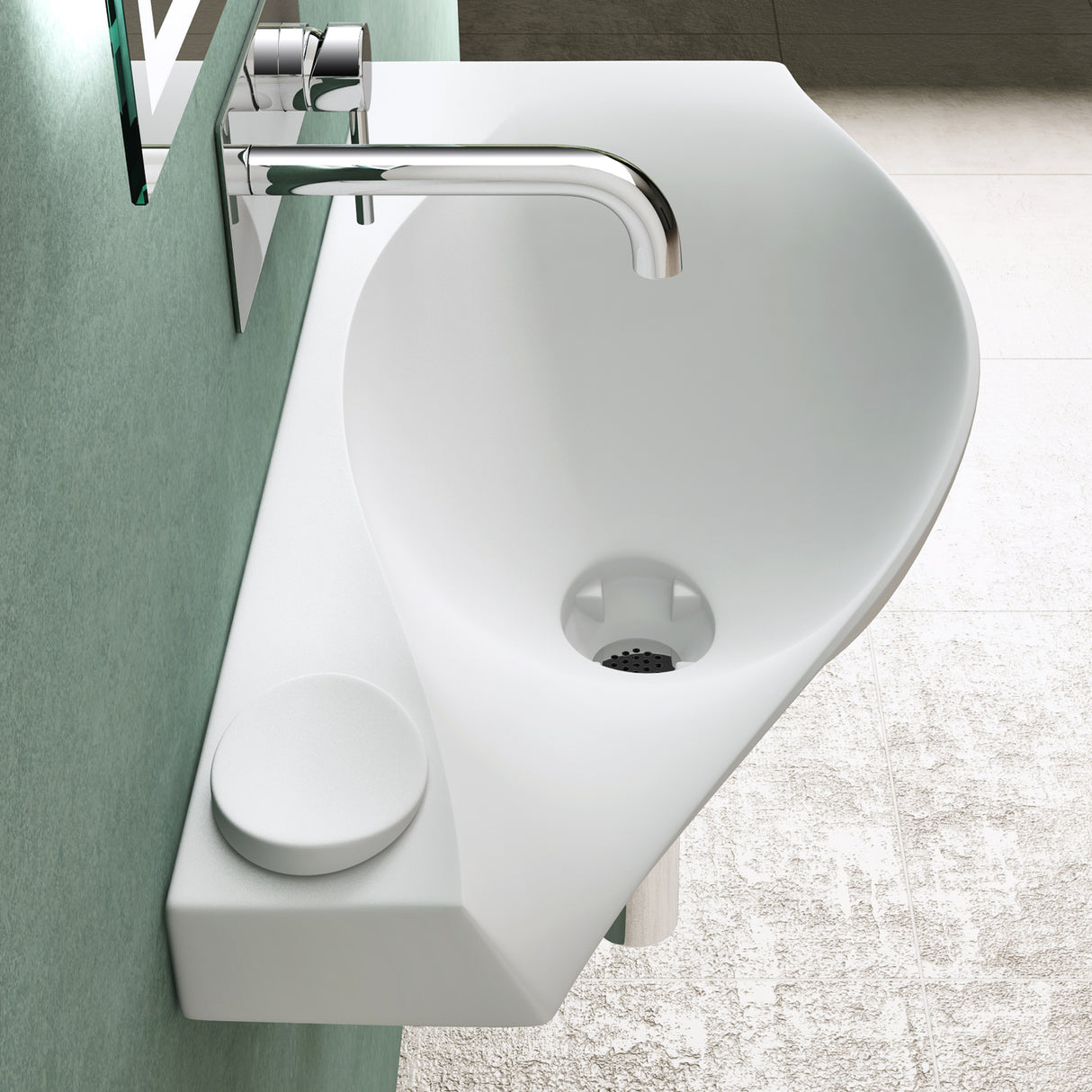 glasvilla Lavabo da Appoggio da Marmo Fuso 80x37x22cm, Lavandino Bagno con Piletta di Scarico Bianco Opaco Col816