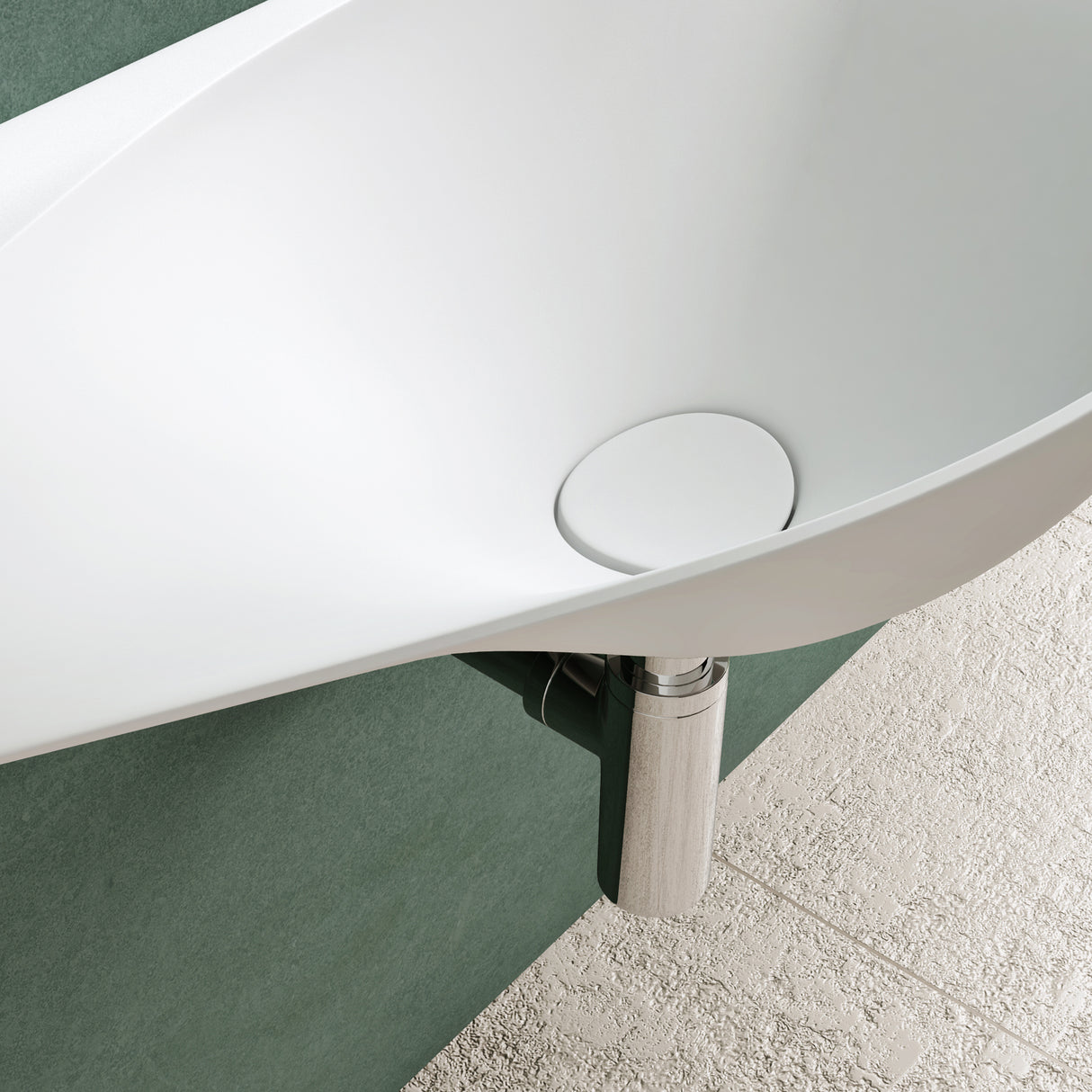 glasvilla Lavabo da Appoggio da Marmo Fuso 80x37x22cm, Lavandino Bagno con Piletta di Scarico Bianco Opaco Col816