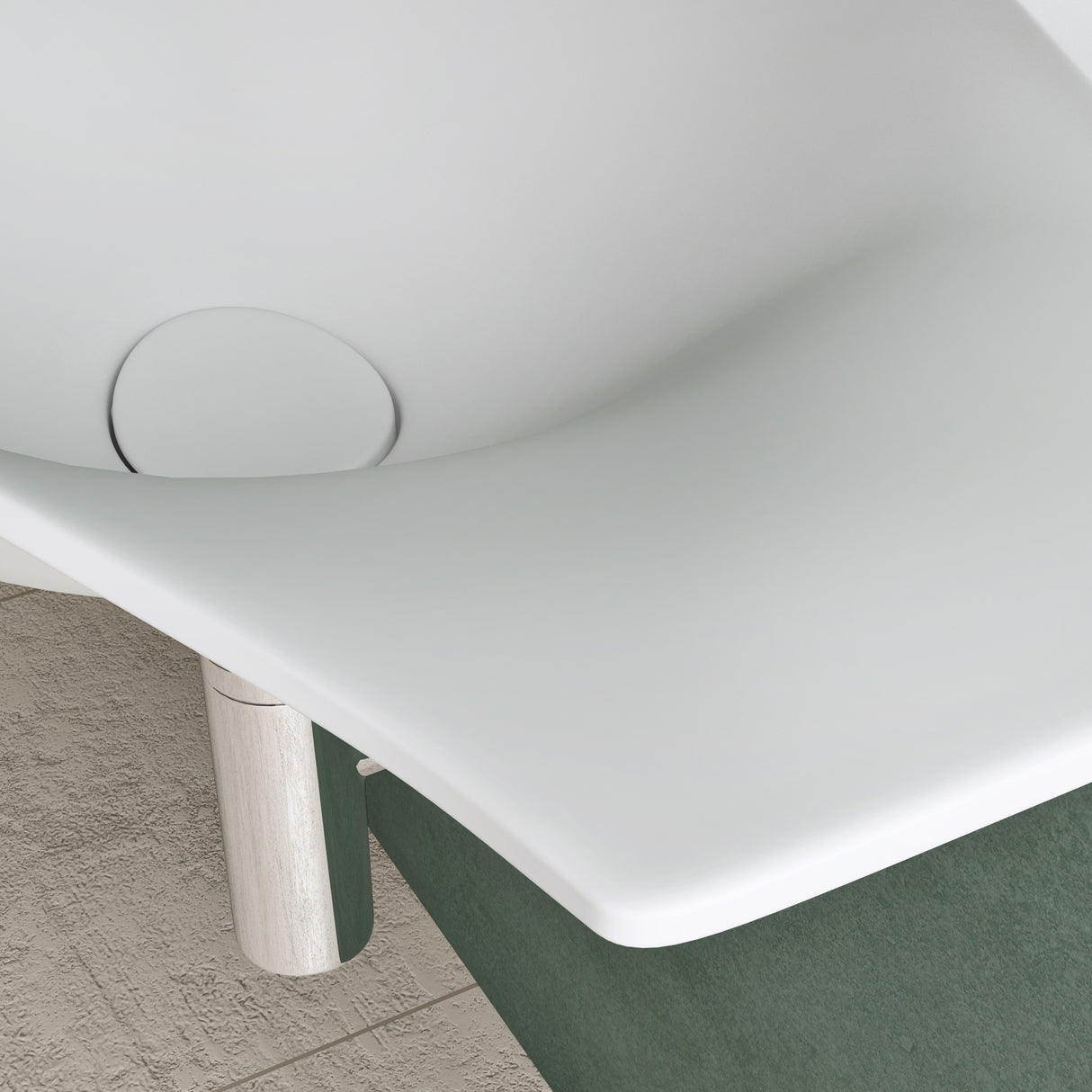 glasvilla Lavabo da Appoggio da Marmo Fuso 80x37x22cm, Lavandino Bagno con Piletta di Scarico Bianco Opaco Col816