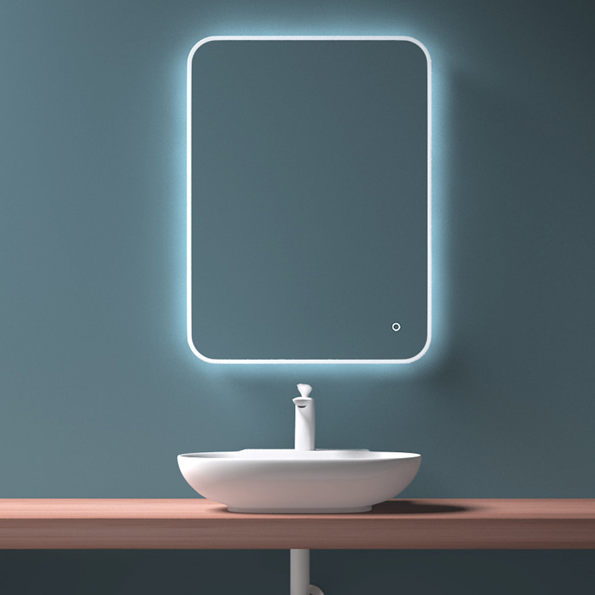 glasvilla Waschbecken Aufsatzwaschbecken Hängewaschbecken BTH: 56x39,5x12,5cm Weiß aus Keramik inkl. Nano-Beschichtung Brüssel899