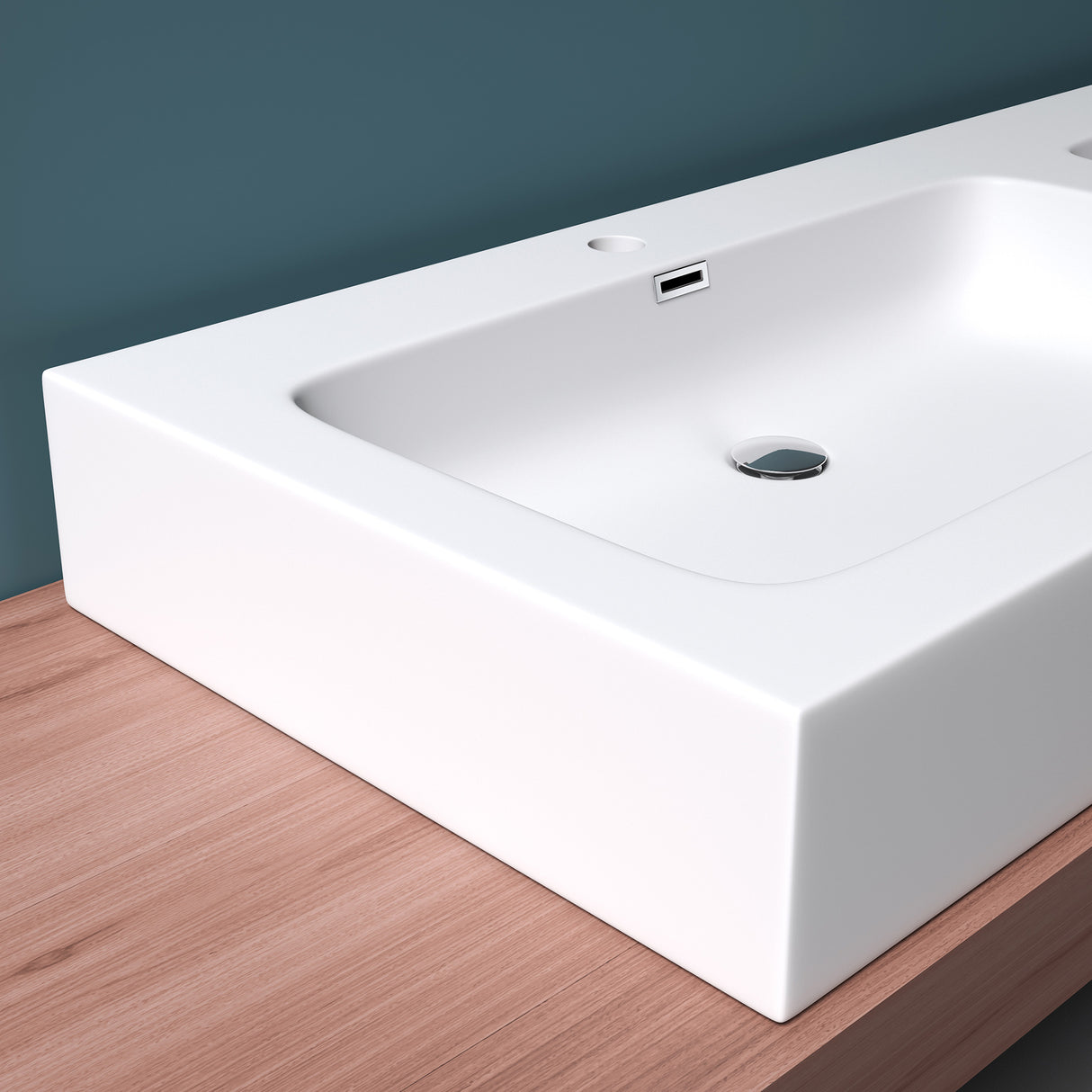 glasvilla Doppelwaschbecken Aufsatzwaschbecken Hängewaschbecken Waschbecken mineralguss Waschplatz Waschtisch Col830