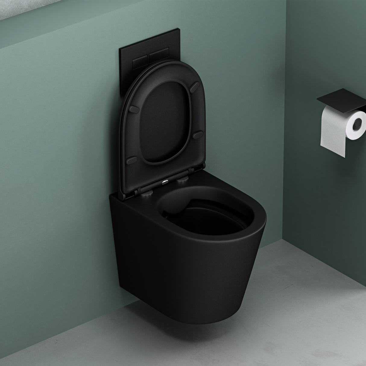 glasvilla Sanitari Bagno Sospeso in Ceramica, WC Sospeso senza Brida con Chiusura di Soft Close Aachen108