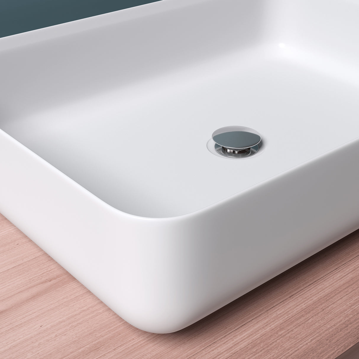 Vasque à poser Glasvilla, vasque rectangulaire en fonte minérale, meuble-lavabo Col812