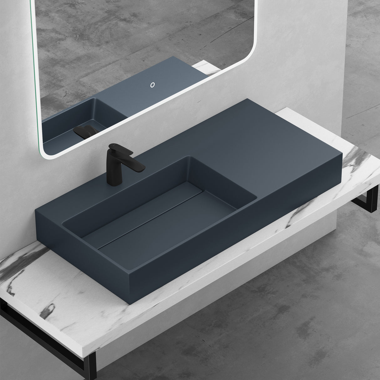 glasvilla Lavabo da Appoggio Lavandino Bagno Sospeso da Marmo Fuso Col12