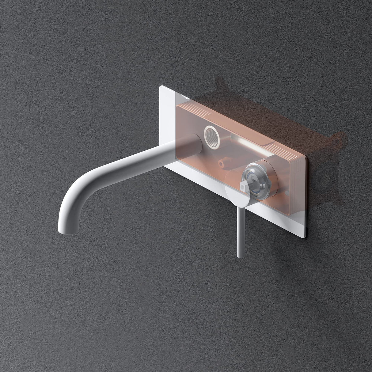 Robinet mural Glasvilla, élégant robinet chromé pour lavabo, corps de montage inclus