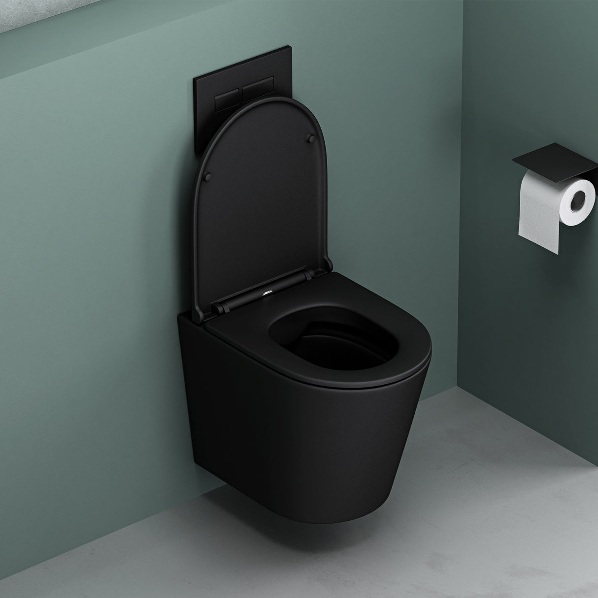 glasvilla Sanitari Bagno Sospeso in Ceramica, WC Sospeso senza Brida con Chiusura di Soft Close Aachen108