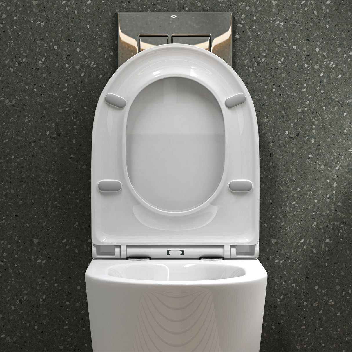 glasvilla Sanitari Bagno Sospeso in Ceramica, WC Sospeso senza Brida con Chiusura di Soft Close Aachen108