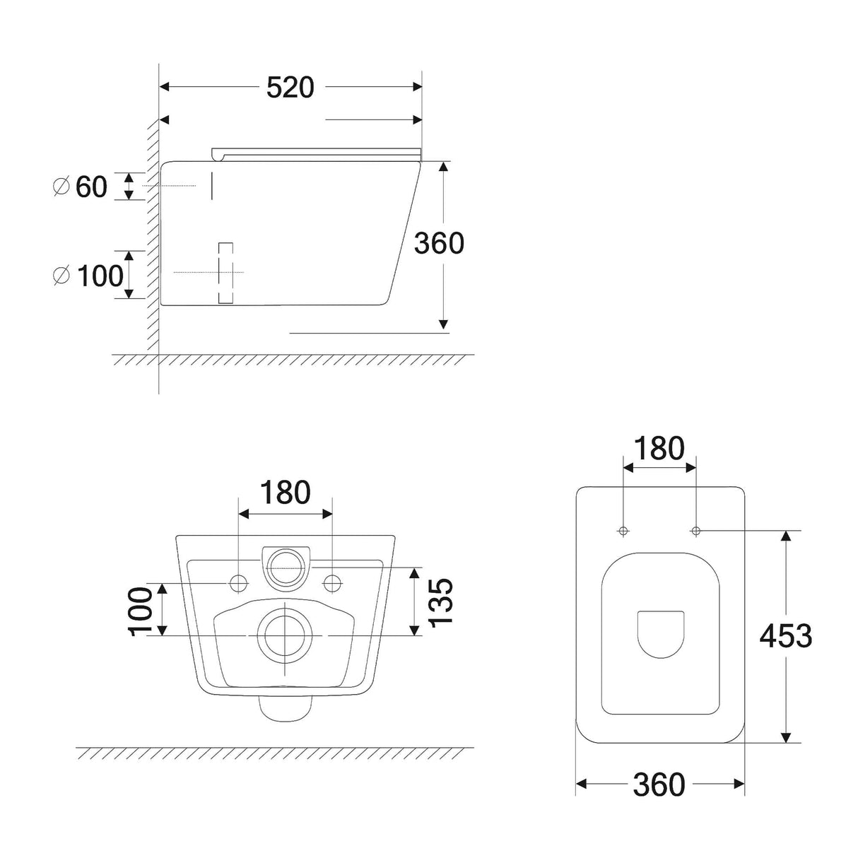 glasvilla Spülrandlos Wand WC negro Hänge WC + asiento de WC (con Softclose) A112 NUEVO!!!