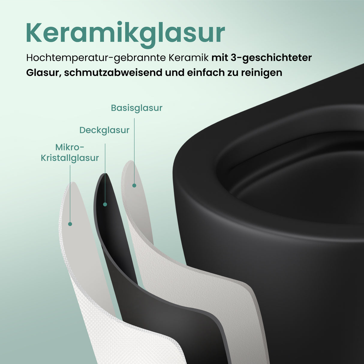 glasvilla Wand WC spülrandlos Schwarz Hänge WC spülrandlos Toilette WC mit Sitz Softclose Aachen179