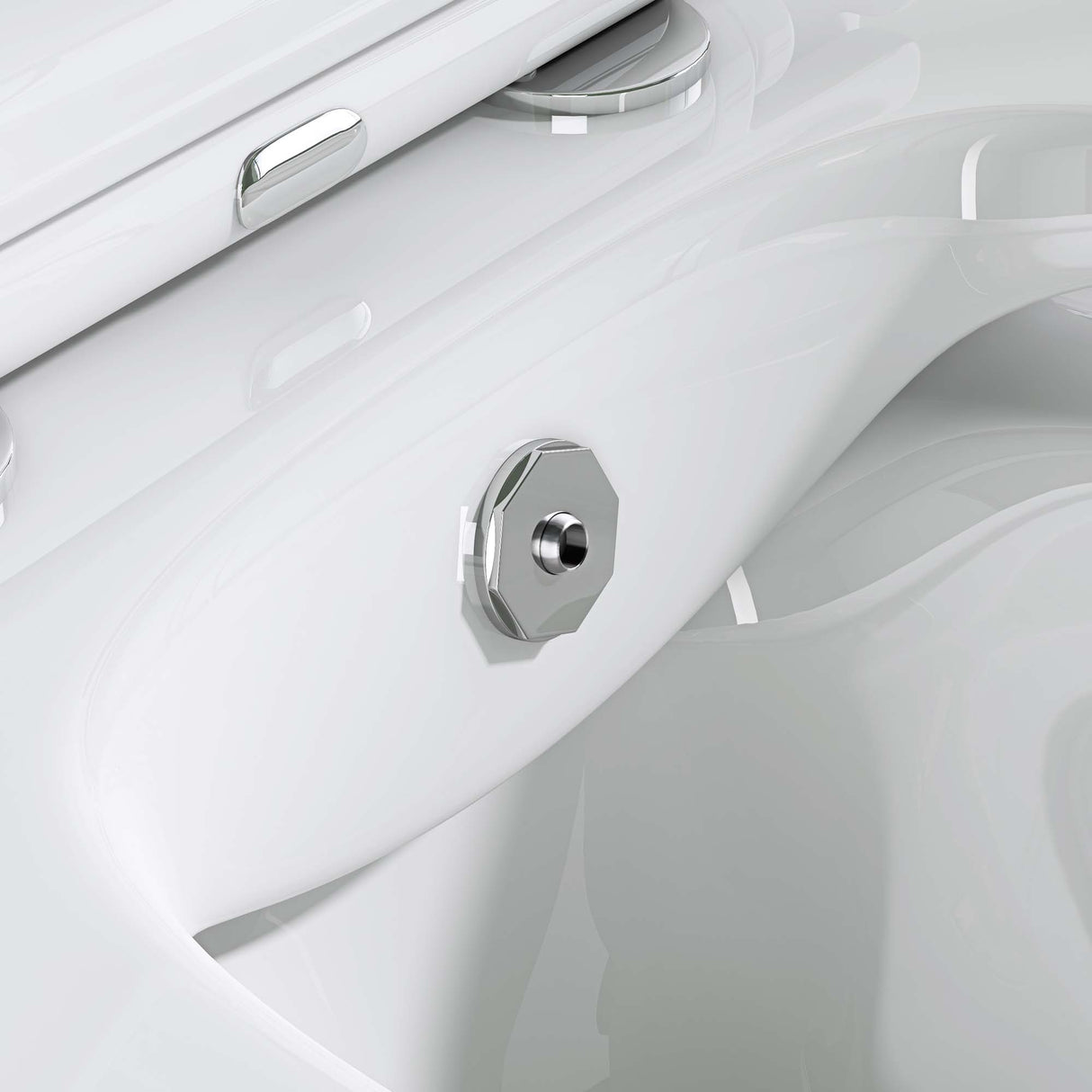 glasvilla Hänge WC Toilette Wand-WC Spülrandlos Blanco de Cerámica Montaje en Pared con Absenkautomatik Aachen601