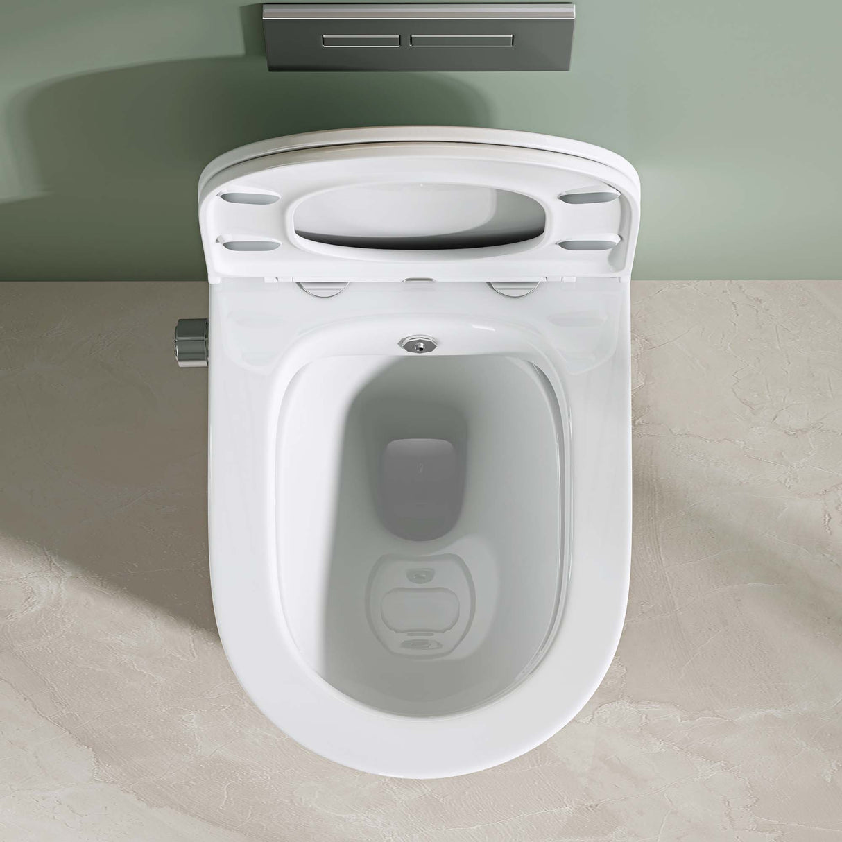 WC suspendu Glasvilla, sans bride, en céramique blanche, avec mécanisme de fermeture amortie