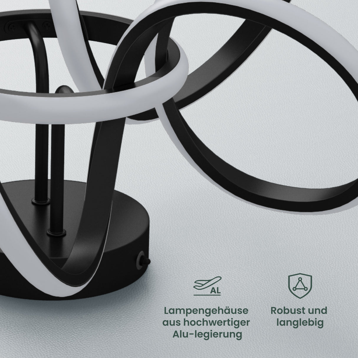 glasvilla Plafonnier LED avec Télécommande Intensité Lumineuse Réglable en Continu 3000 à 6400K Sans Scintillement 65W Noir Idéal pour Chambre Salon Bureau ou Couloir