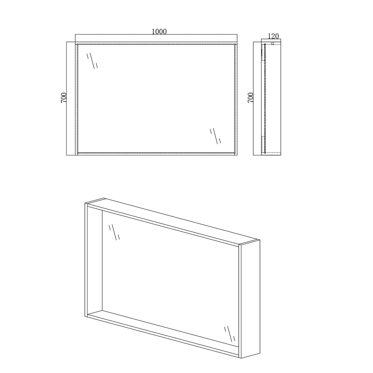 glasvilla Armadietto a Specchio con Luce Specchio con Pensile per Bagno con Luce LED Mobiletto da Bagno con Ante a Specchio Spiegelschrank-01
