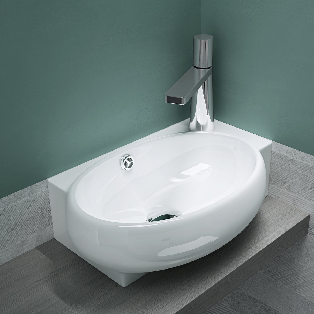 glasvilla Lavabo de invitados WC Lavabo de cerámica con NANO, BTH: 42x28x15cm, Brüssel001