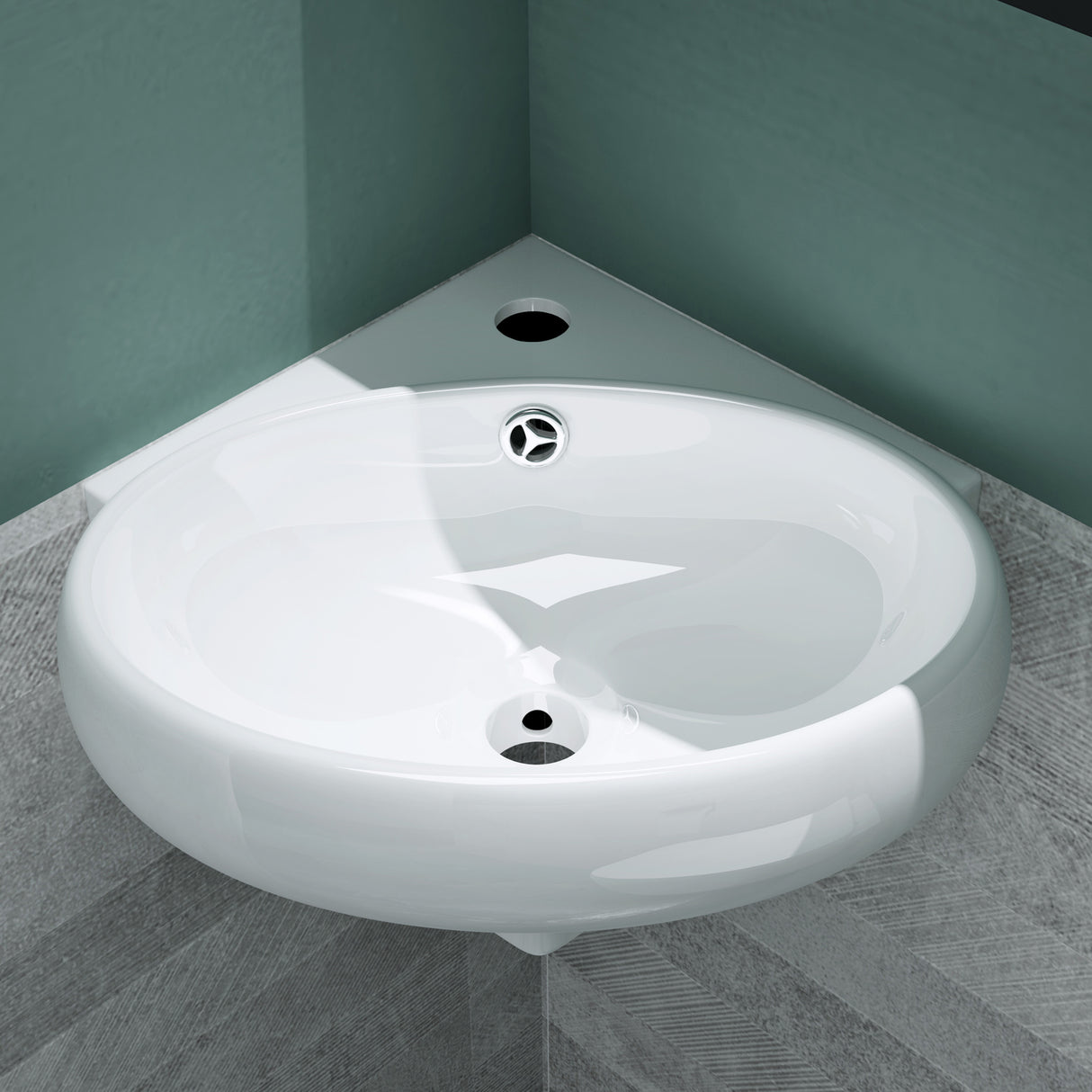 glasvilla lavabo lavabo de encimera lavabo colgante pequeño cuenco de cerámica blanco con recubrimiento nano para el baño y aseo de invitados Bruselas002