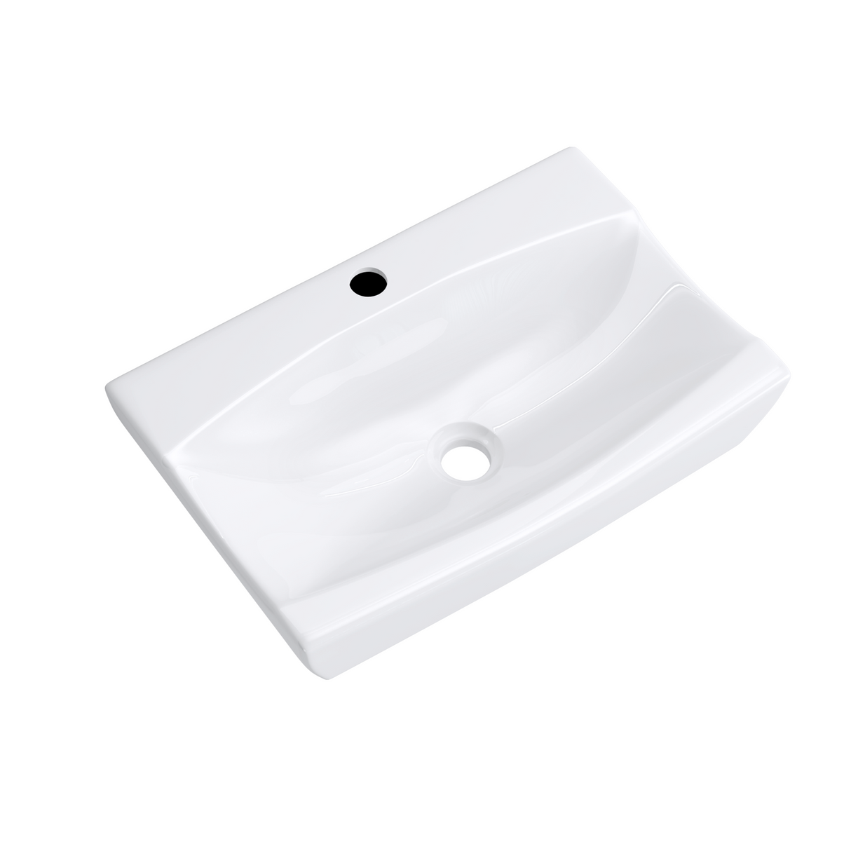 Vasque à poser Glasvilla, modèle Brussels 152B blanc, en céramique avec nano-revêtement