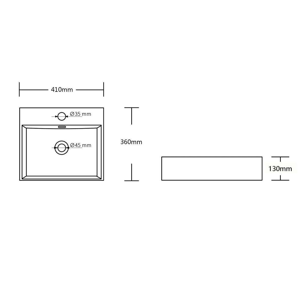 glasvilla Waschbecken keramik Aufsatzwaschbecken Hängewaschbecken Waschtisch mit Nano-Bechichtung Brüssel206
