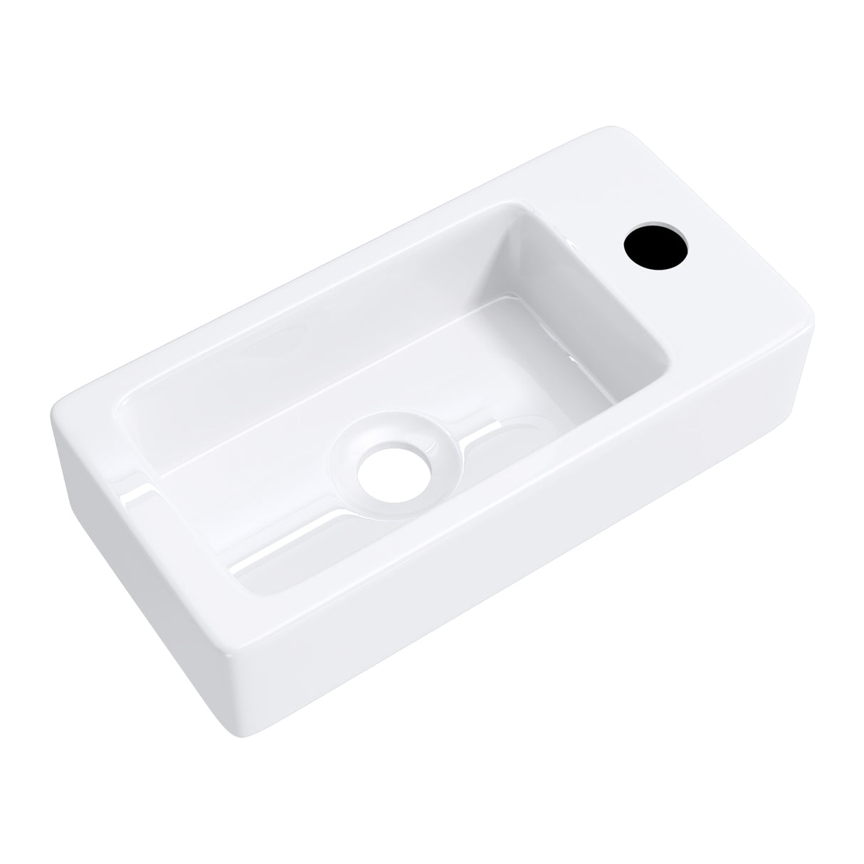 Lavabo Glasvilla pour WC invités, lavabo suspendu en céramique blanche avec nano-revêtement, Bruxelles 3053