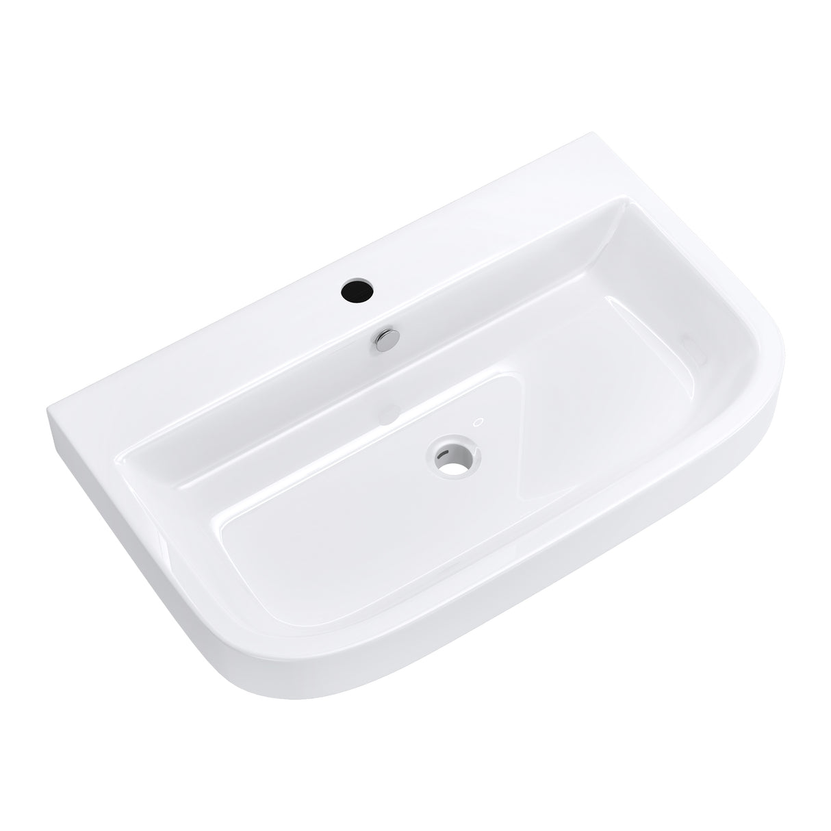 Lavabo à poser Glasvilla, Lavabo mural Brussels5021, L x P x H : 81 x 49 x 18 cm, Céramique blanche avec nano-revêtement