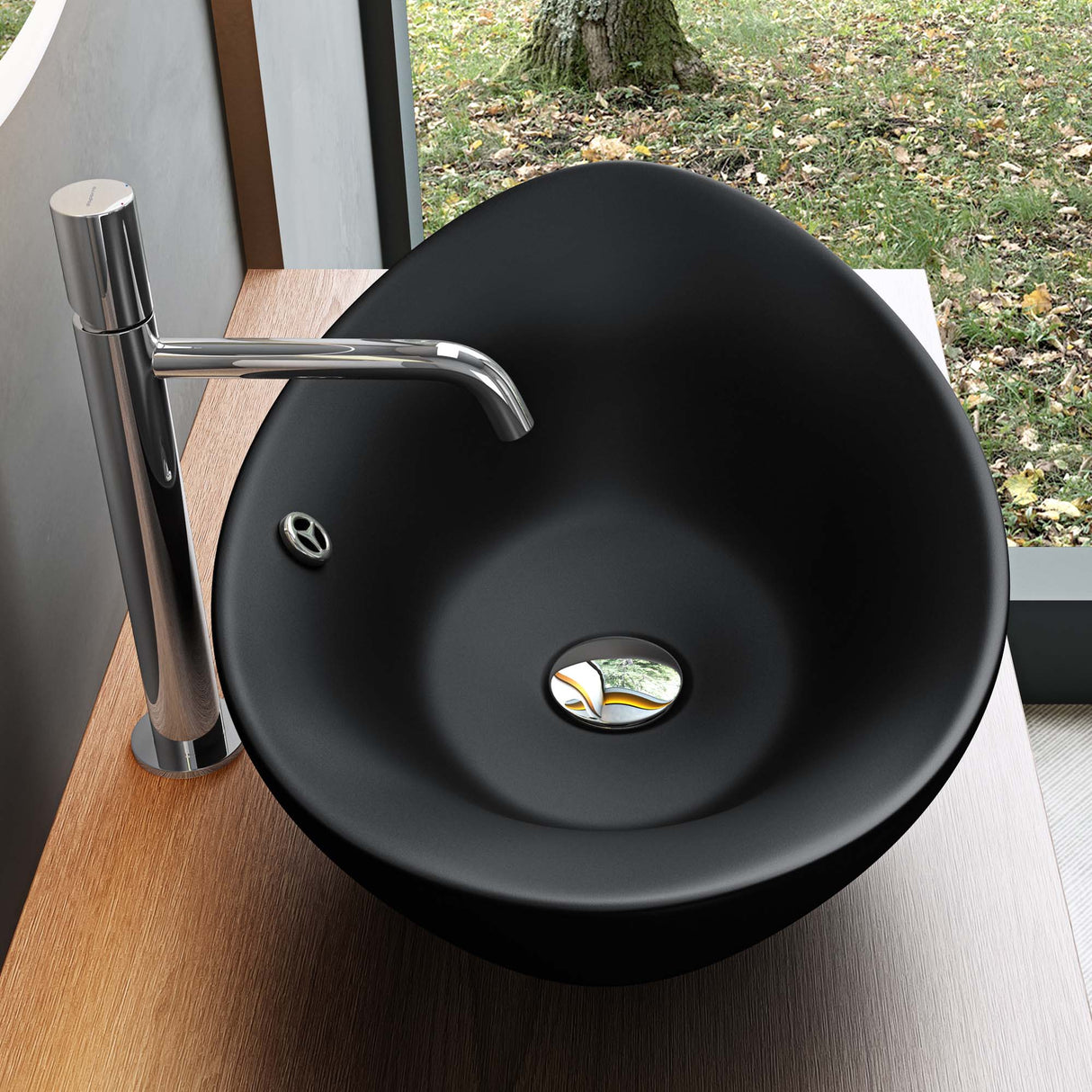 Vasque à poser ovale Glasvilla en céramique 59 x 38 cm, avec revêtement nano, réf. Br818