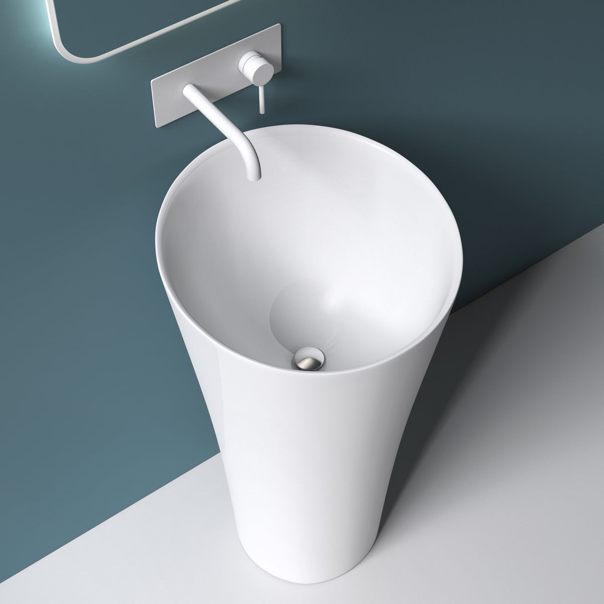 glasvilla lavabo lavabo de pie de mineral columna de lavabo columna Colossum33