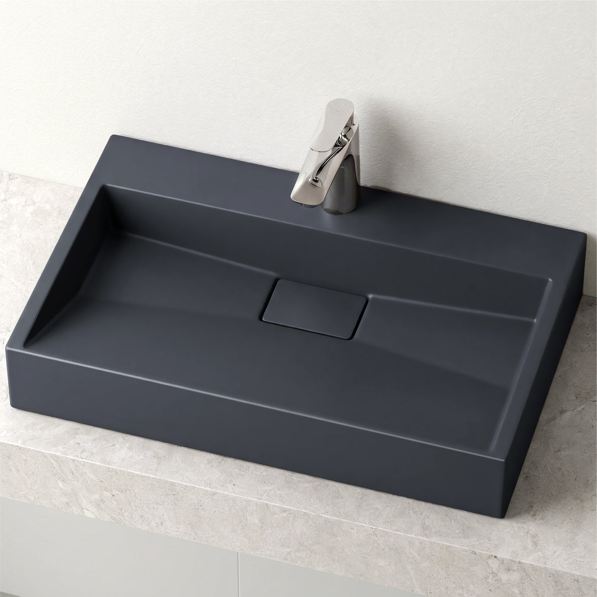 Lavabo Glasvilla Col19 Mineralguss moderno con válvula incluida