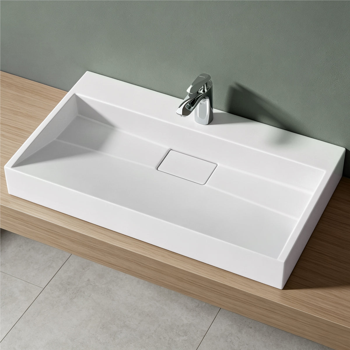 Lavabo Glasvilla Col19 Mineralguss moderno con válvula incluida