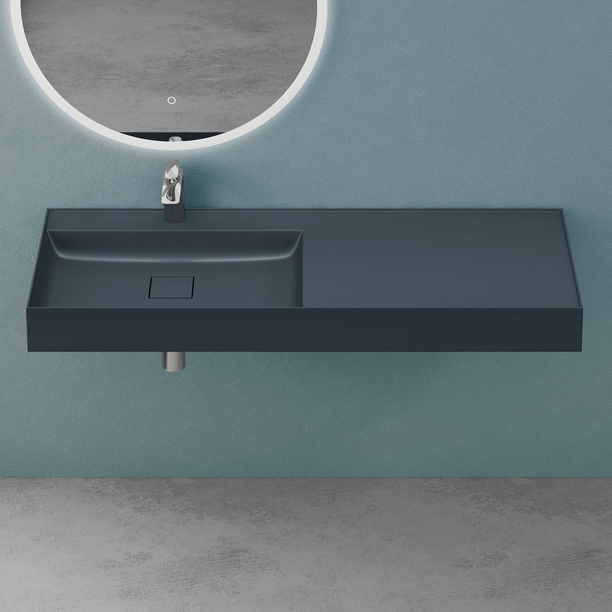 glasvilla Lavabo Bagno Sospeso da Marmo Fuso Lavandino Bagno a Parete Lavabo Rettangolare Colossum630