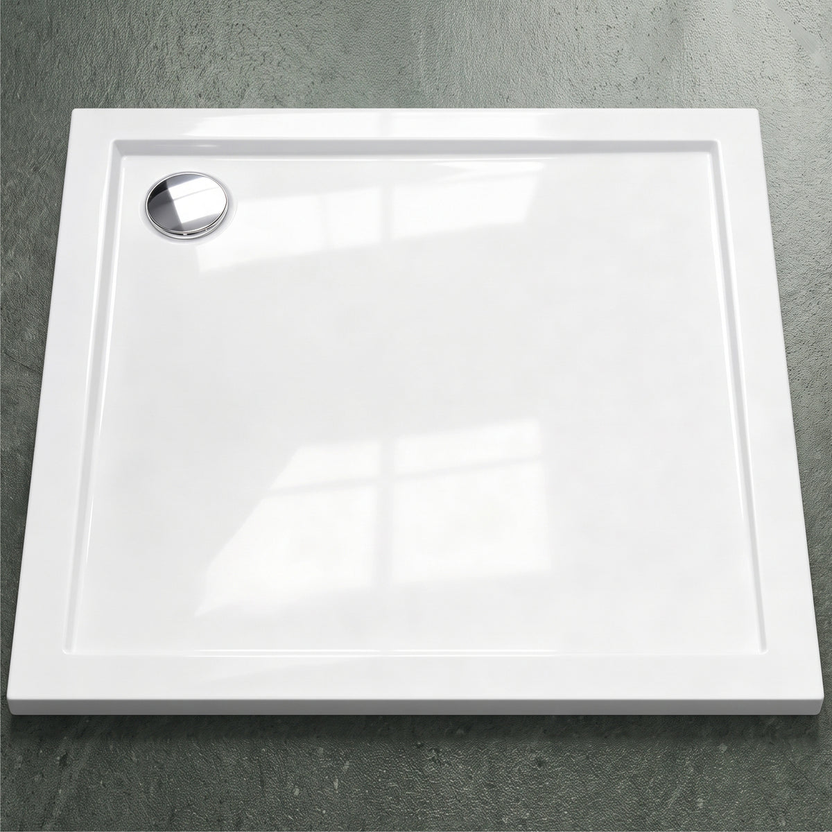 Glasvilla Design – Plato de ducha acrílico cuadrado Faro, montaje a ras de suelo