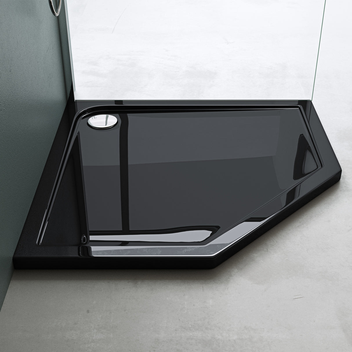 Receveur de douche Glasvilla en acrylique sanitaire, pentagonal Faro5